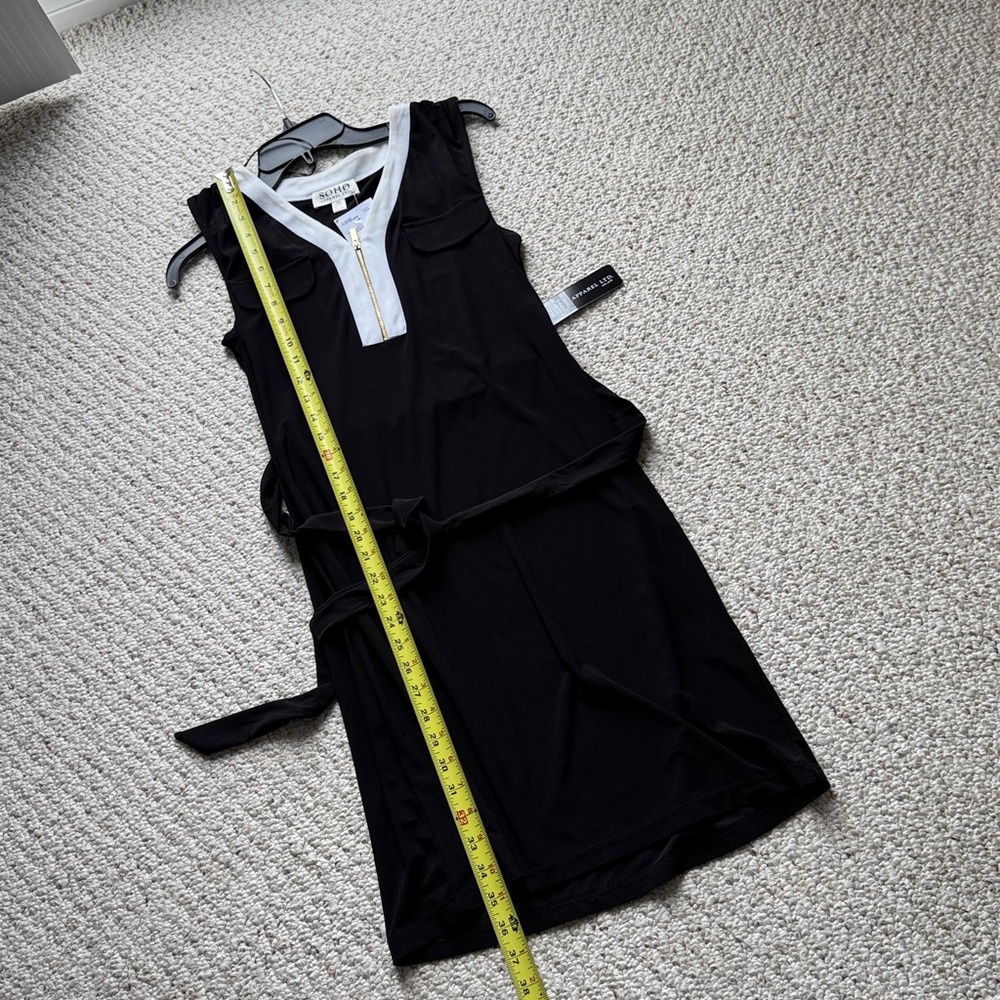 Soho Black and White Midi Dress petite small nwt formal stretchy cocktail
